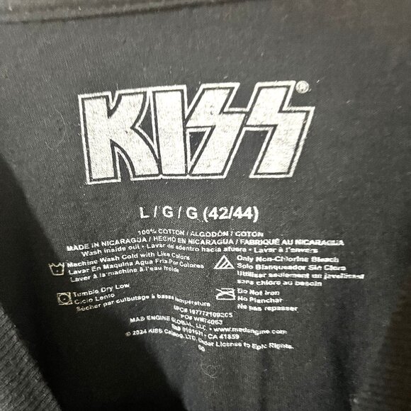 KISS ALIVE IN 75 Grunge Rock and Roll Band Concert Black Tee-Shirt Men's Large - Picture 3 of 3